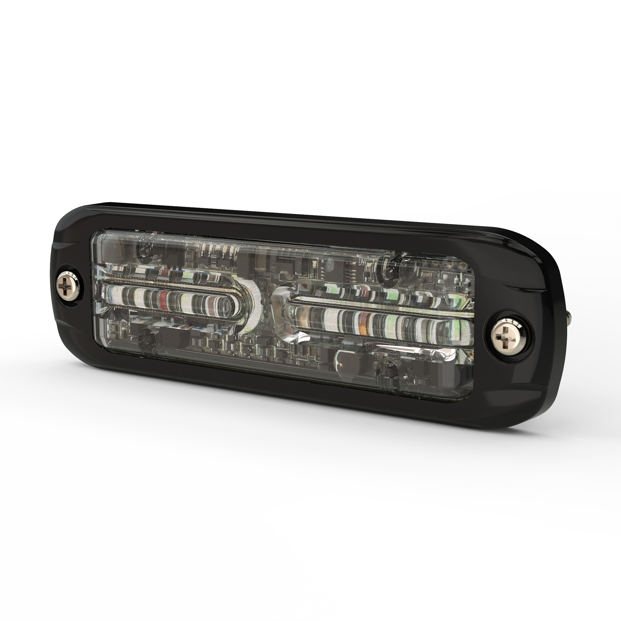 ECCO, Directional Warning: Tri-Color blue/amber/white, Light Type LED, Lens Color Clear, Included (qty.) 1 Model# ED3802BAW